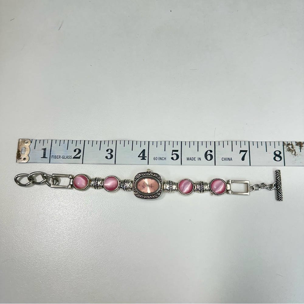 QUARTZ FONDINI Stainless Steel back Swiss Parts Pink Silver Watch - Picture 8 of 11